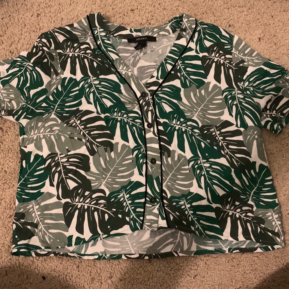 Forever 21 cropped button up
